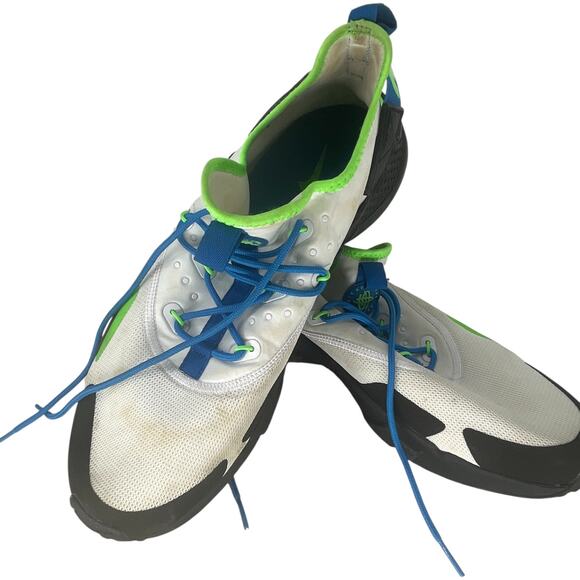 Nike Air Huarache Drift Shoes Mens Size 13 White Blue AH7334-102 Sneakers - Picture 2 of 12